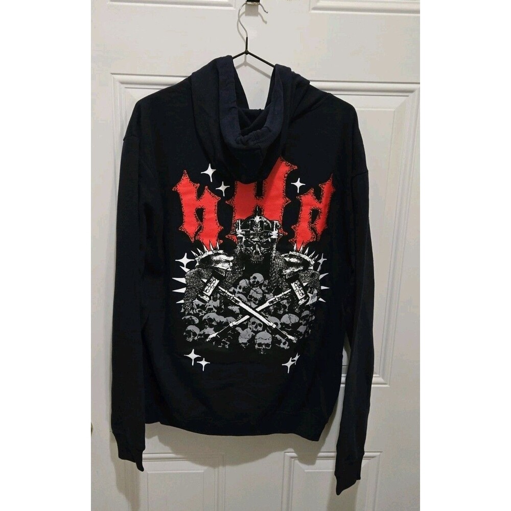 WWE Legends Triple H Skull Hoodie Dark Blue Size Medium Official Pullover